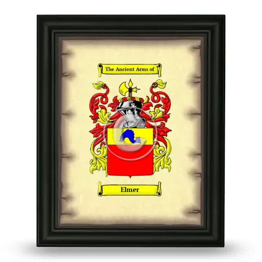 Elmer Coat of Arms Framed - Black