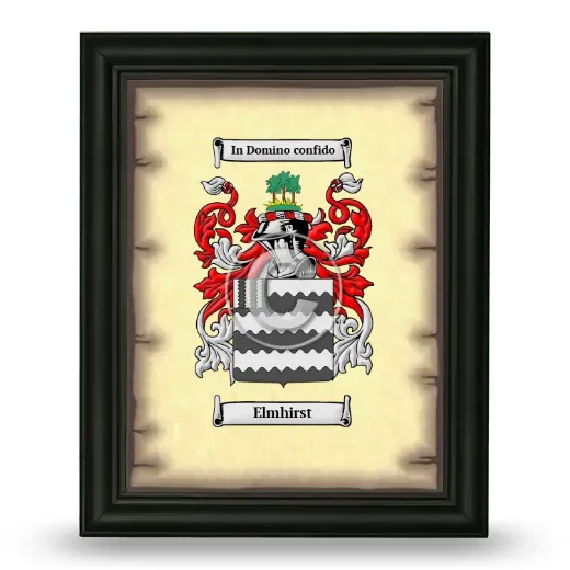 Elmhirst Coat of Arms Framed - Black