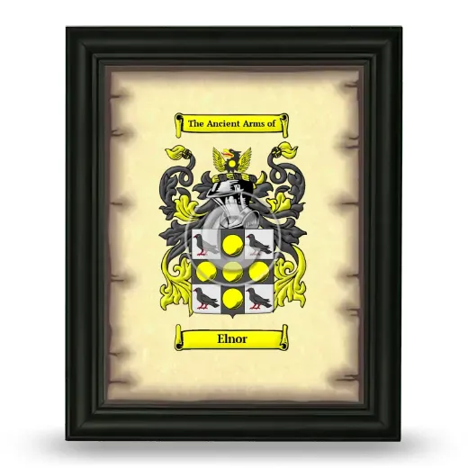 Elnor Coat of Arms Framed - Black