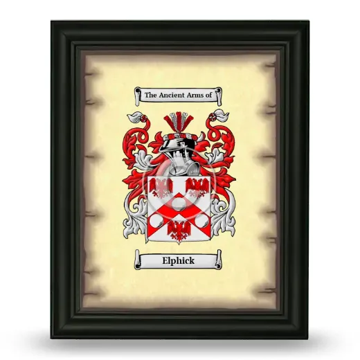 Elphick Coat of Arms Framed - Black