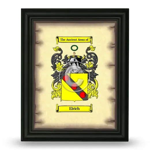 Elrich Coat of Arms Framed - Black