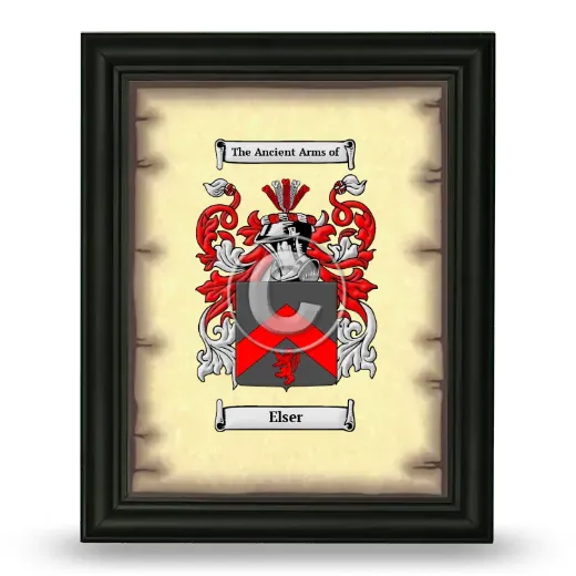 Elser Coat of Arms Framed - Black