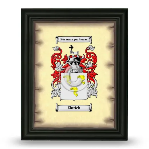 Elurick Coat of Arms Framed - Black