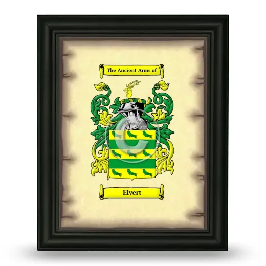 Elvert Coat of Arms Framed - Black