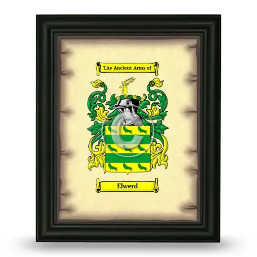 Elwerd Coat of Arms Framed - Black
