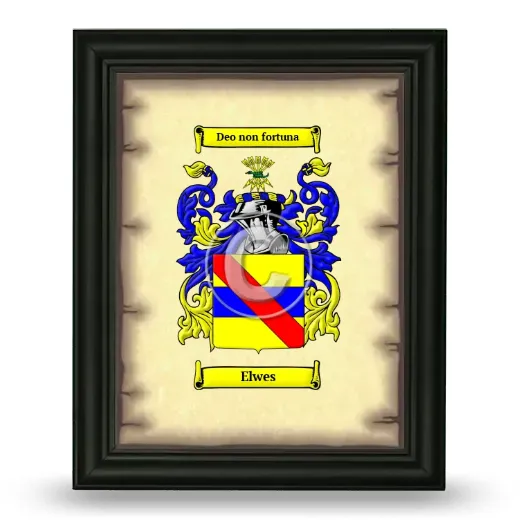 Elwes Coat of Arms Framed - Black
