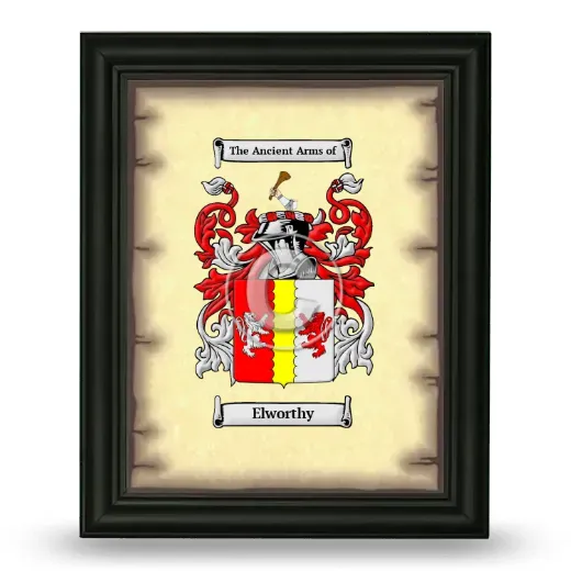 Elworthy Coat of Arms Framed - Black