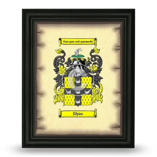 Elyas Coat of Arms Framed - Black