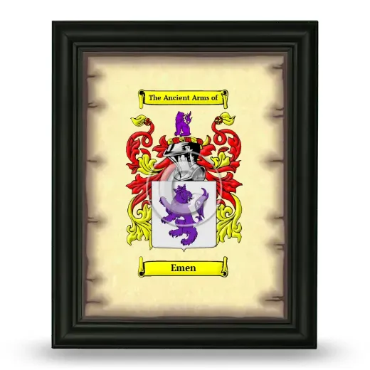 Emen Coat of Arms Framed - Black