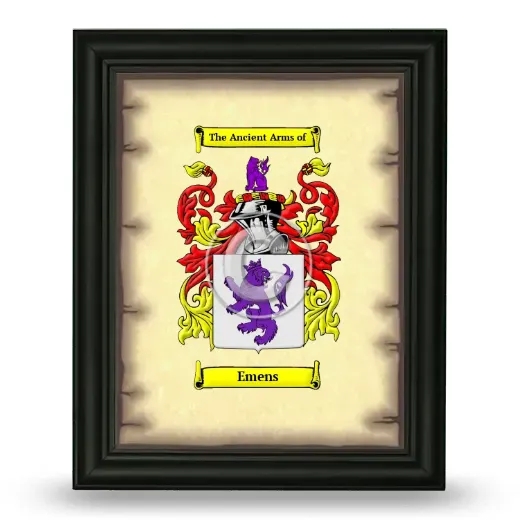Emens Coat of Arms Framed - Black