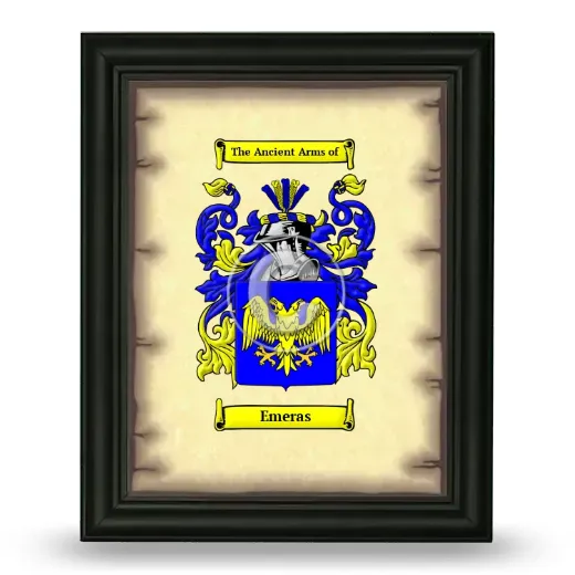 Emeras Coat of Arms Framed - Black