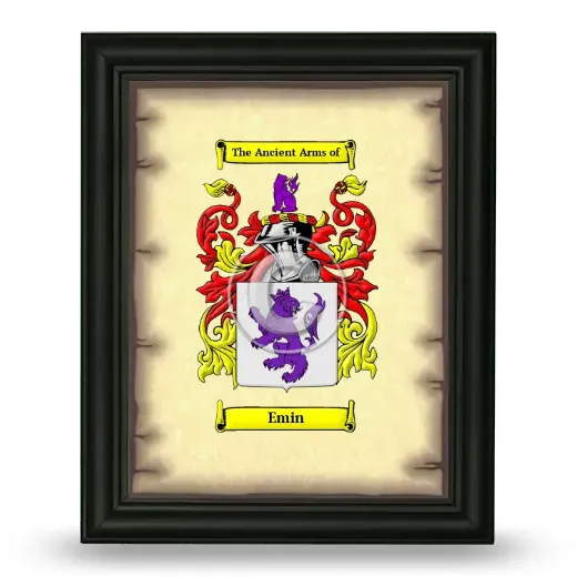 Emin Coat of Arms Framed - Black