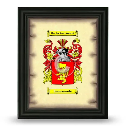 Emmanuele Coat of Arms Framed - Black
