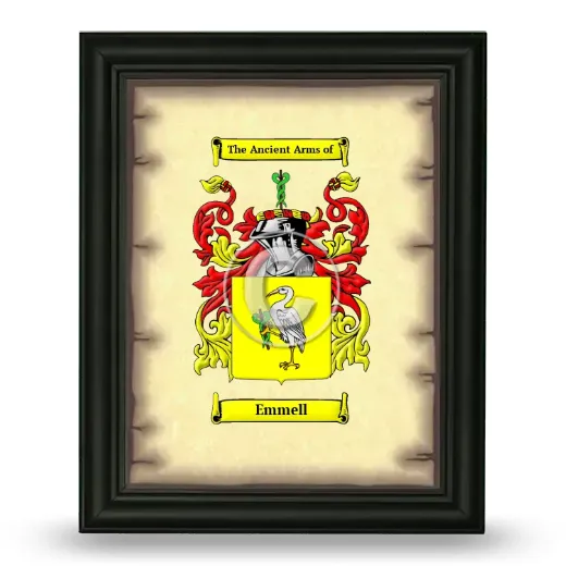 Emmell Coat of Arms Framed - Black