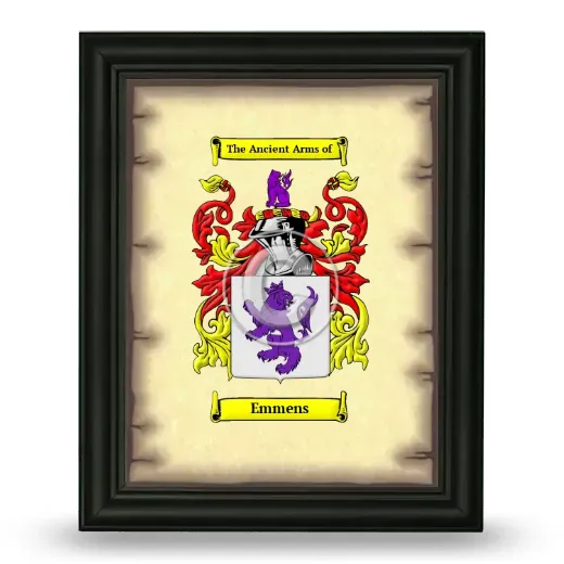Emmens Coat of Arms Framed - Black