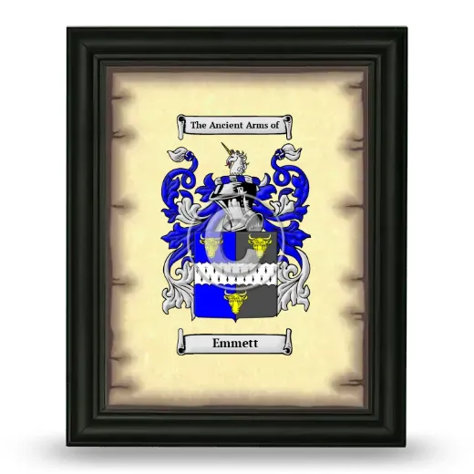Emmett Coat of Arms Framed - Black