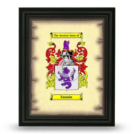 Emmin Coat of Arms Framed - Black