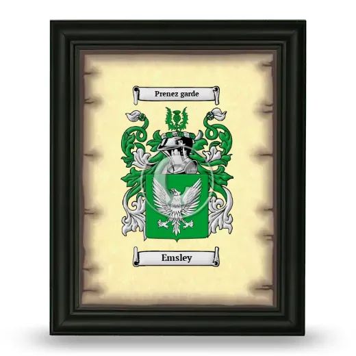 Emsley Coat of Arms Framed - Black