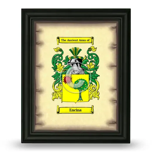 Encina Coat of Arms Framed - Black