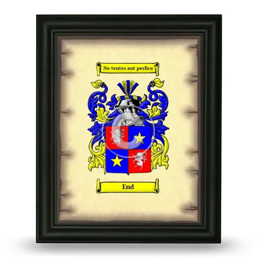 End Coat of Arms Framed - Black