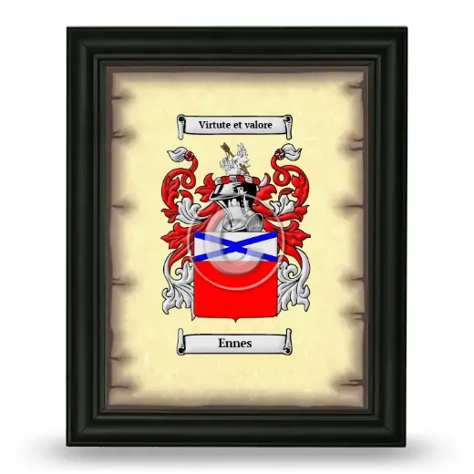 Ennes Coat of Arms Framed - Black