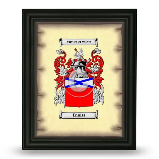 Enniss Coat of Arms Framed - Black