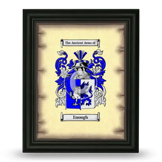 Enough Coat of Arms Framed - Black