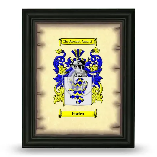 Enrico Coat of Arms Framed - Black