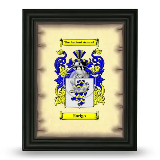 Enrigo Coat of Arms Framed - Black