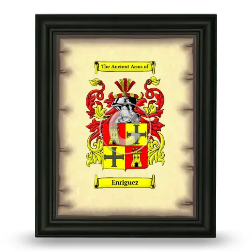Enriguez Coat of Arms Framed - Black