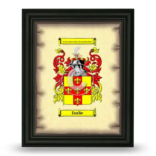 Enslie Coat of Arms Framed - Black