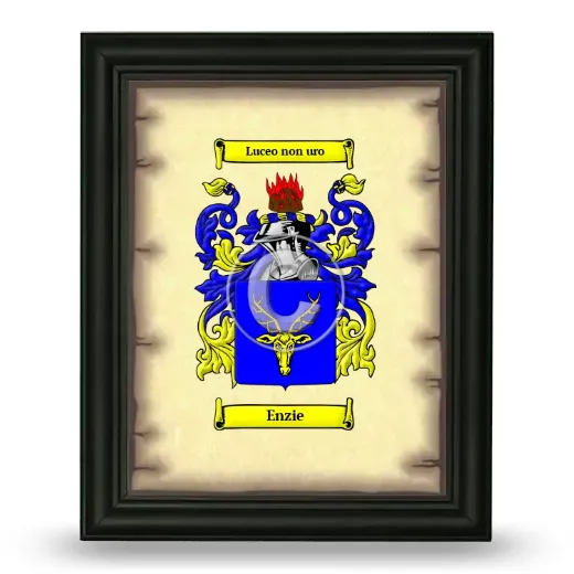 Enzie Coat of Arms Framed - Black