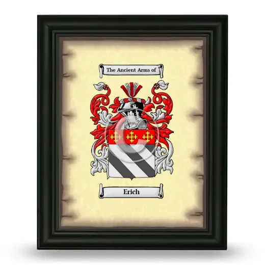 Erich Coat of Arms Framed - Black