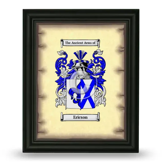 Ericson Coat of Arms Framed - Black