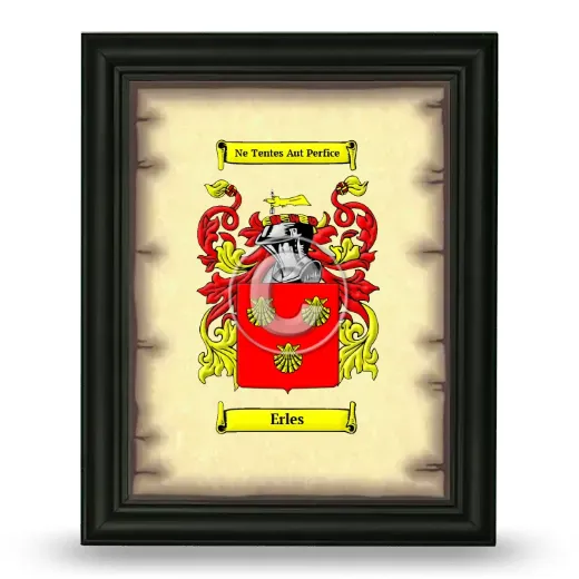 Erles Coat of Arms Framed - Black