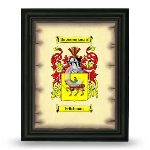 Erlichman Coat of Arms Framed - Black