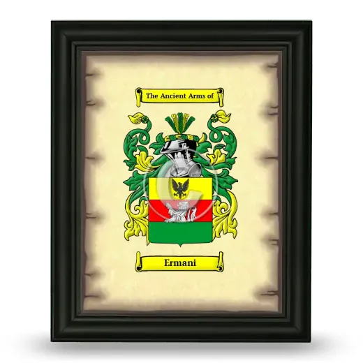 Ermani Coat of Arms Framed - Black