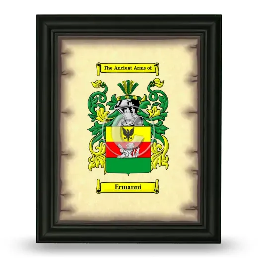 Ermanni Coat of Arms Framed - Black
