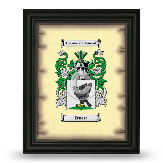 Ernest Coat of Arms Framed - Black