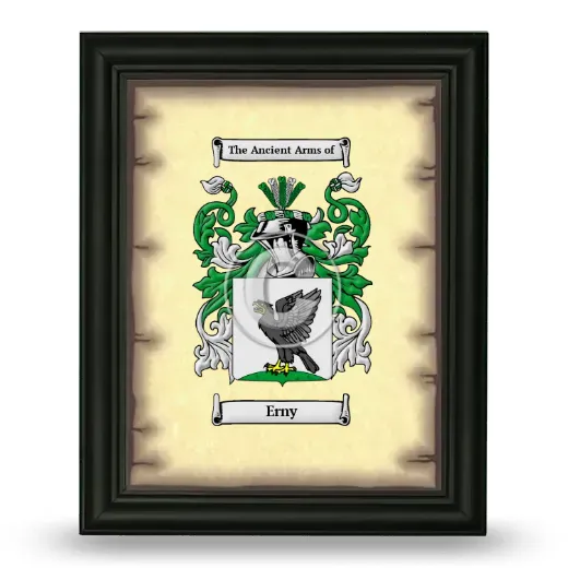Erny Coat of Arms Framed - Black