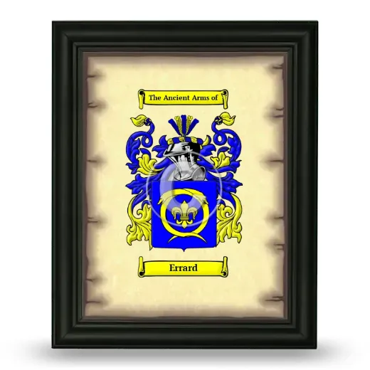 Errard Coat of Arms Framed - Black