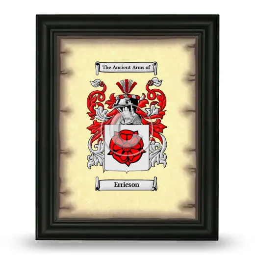 Erricson Coat of Arms Framed - Black