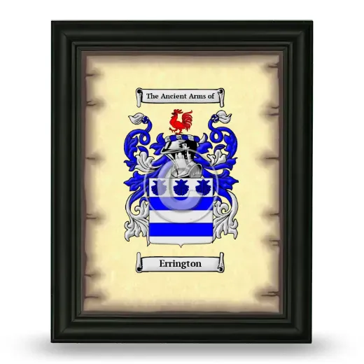 Errington Coat of Arms Framed - Black