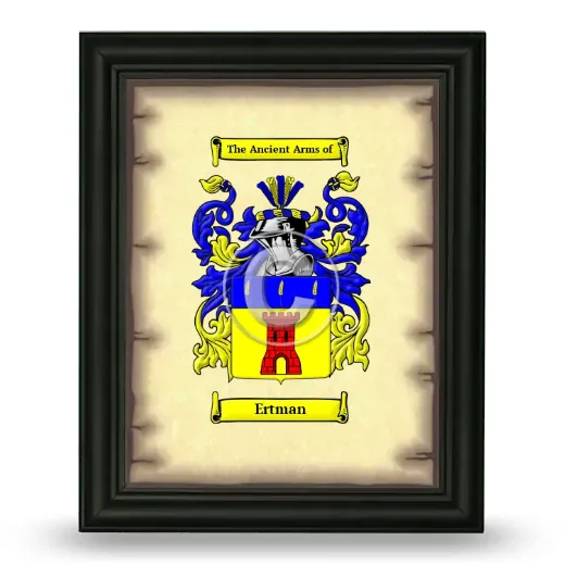 Ertman Coat of Arms Framed - Black