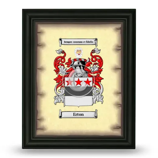 Erton Coat of Arms Framed - Black