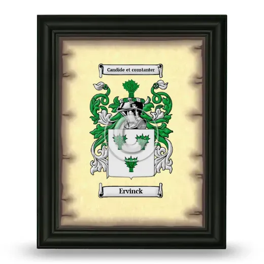 Ervinck Coat of Arms Framed - Black