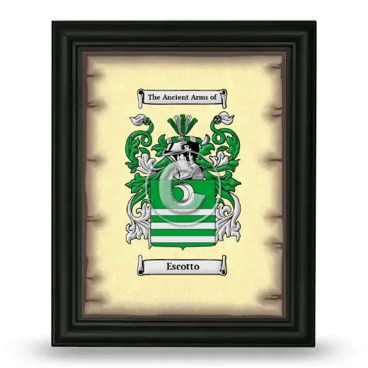 Escotto Coat of Arms Framed - Black