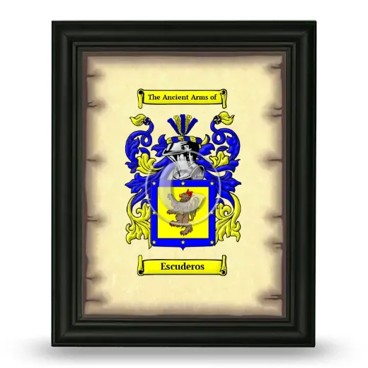Escuderos Coat of Arms Framed - Black