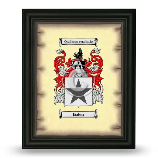 Esden Coat of Arms Framed - Black