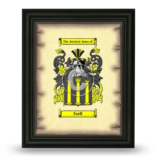 Esell Coat of Arms Framed - Black